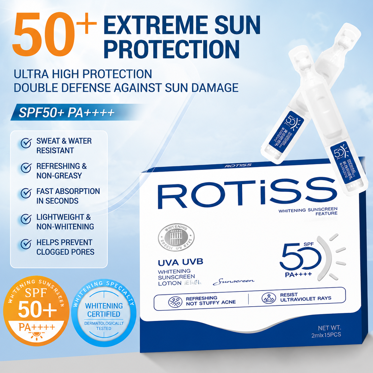 FS SPF50+ Broad Spectrum Sunscreen – 99% UV Protection, Waterproof & Long-Lasting Defense