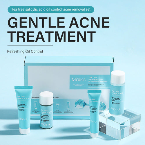 Tea Tree Salicylic Acid Oil Control Acne Removal Set - Prevents Recurrence