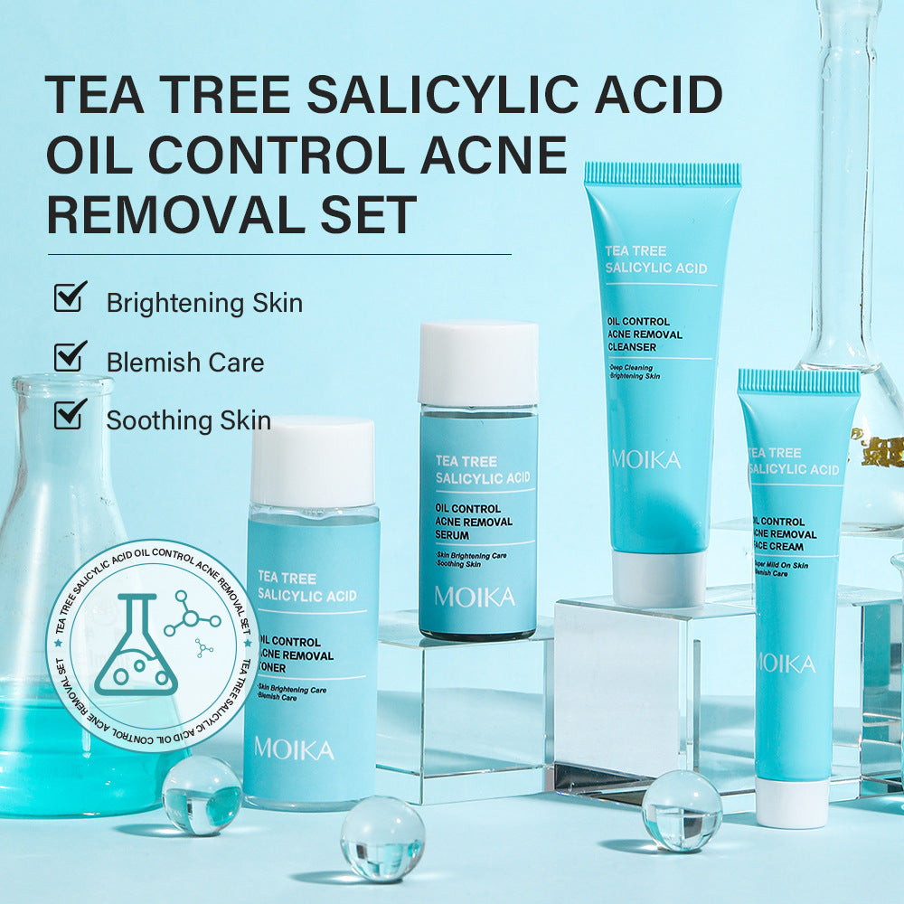 Tea Tree Salicylic Acid Oil Control Acne Removal Set - Prevents Recurrence